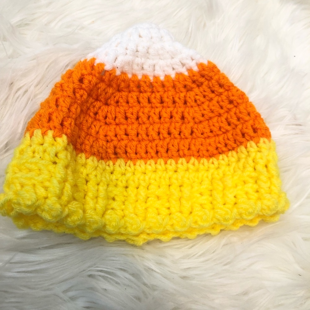 Hand Knit Baby Candy Corn Halloween Hat 🎃